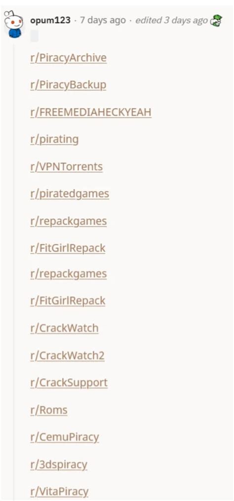 r/Piracy on Reddit: List of Piracy Subreddits You Should Visit.